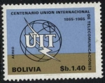 Sellos de America - Bolivia -  Centenario de la Union Internacional de Telecomunicaciones