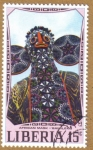 Stamps Liberia -  African Mask - BAMILEKE