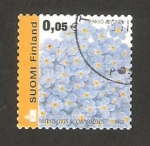 Stamps : Europe : Finland :  flora nacional, myosotis scorpioides, mata