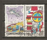 Stamps Czechoslovakia -  Inter - Cosmos. + viñeta.