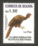 Stamps Bolivia -  35 años federación filatelica boliviana, pava de monte alisea
