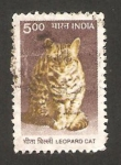 Stamps : Asia : India :  1525 - leopardo gato