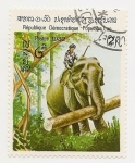 Sellos de Asia - Laos -  Elefante