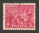 Stamps India -  pareja de bueyes