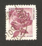Stamps India -  flores, rosa