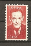 Stamps United States -  T.S. Eliot - Escritor - (1888 - 1965)