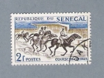 Stamps : Africa : Senegal :  Carrera de Caballos