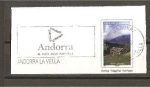 Stamps : Europe : Andorra :  Fragmento de carta con sello pre - impreso.