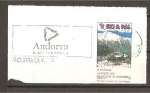 Stamps Andorra -  Fragmento de carta con sello pre - impreso.