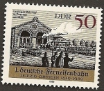Stamps : Europe : Germany :  Ferrocarril Leipzig-Dresde 1839 - estación de Dresde