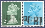 Stamps United Kingdom -  UK QEII pareja 2/0,50