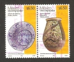 Stamps Mexico -  lebrillo de talavera y jarron decorado al petatillo