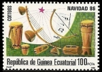 Sellos del Mundo : Africa : Equatorial_Guinea : Navidad 86  Instrumentos musicales