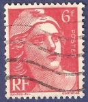 Stamps : Europe : France :  FRA Yvert 721 o 721A Marianne de Gandon 6 rojo