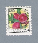 Stamps : Asia : Lebanon :  Fruta Libanesa Avion