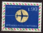 Stamps : Europe : Italy :  Red postal aerea nocturna