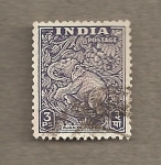 Stamps India -  Grabado de elefante