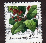 Stamps United States -  American Holly Motivo Navideño