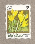 Stamps Asia - Laos -  Flor Crocus aureus