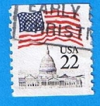Stamps United States -  Bandera y Capitolio