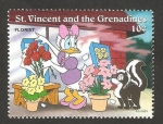 Stamps America - Saint Vincent and the Grenadines -  daisy en una floristería 