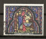 Stamps : Europe : France :  Vidriera de la Santa Capilla de Paris