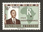 Stamps Rwanda -  la independencia, presidente kayibanda