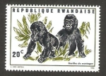Stamps Rwanda -  gorilas de montaña