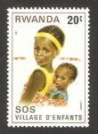Sellos de Africa - Rwanda -  ciudad de los niños S.O.S. en kigali