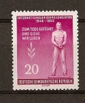 Stamps : Europe : Germany :  DDR (RDA) 10 aniversario de la liberacion de los campos de deportacion