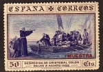 Stamps : Europe : Spain :  Despedida de Cristobal Colon Puerto de Palos