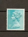 Stamps United Kingdom -  Serie Basica Elizabeth II / banda de fosforo a izquierda.