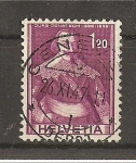 Stamps Switzerland -  Serie Historica - papel con fragmentos de hilo de seda.