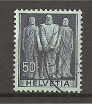 Stamps Switzerland -  Serie Historica - papel con fragmentos de hilo de seda.