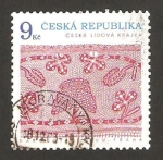 Stamps Europe - Czech Republic -  artesanía, encaje de diario del siglo 18