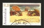 Sellos de Oceania - Australia -  playa y sombrillas, cuadro de vida lahey