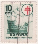 Stamps Spain -  Barco. Pro tuberculosos