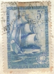 Stamps Argentina -  ARGENTINA 1947 (488) Cincuentenario de la Botadura de la Fragata Sarmiento 5c