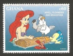 Sellos del Mundo : Africa : Ghana : ariel, sebastian y flounder