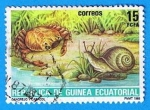 Stamps : Africa : Equatorial_Guinea :  Cangrejo y Caracol