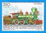 Stamps : Africa : Equatorial_Guinea :  Locomotora U.S.A. 1873