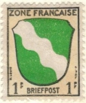 Stamps Germany -  ALEMANIA 1945 Freimarken: Wappen der Lander der franzos. Zone und deutsche Dichter - Rheinland 1