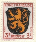 Stamps Germany -  ALEMANIA 1945 Freimarken: Wappen der Lander der franzos. Zone und deutsche Dichter - Pfalz 3 2