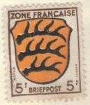 Stamps : Europe : Germany :  ALEMANIA 1945 Freimarken: Wappen der Lander der franzos. Zone und deutsche Dichter - Wurttemberg