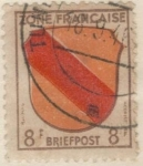 Stamps Germany -  ALEMANIA 1945 Freimarken: Wappen der Lander der franzos. Zone und deutsche Dichter - Baden 8 
