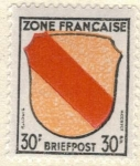 Stamps Germany -  ALEMANIA 1945 Freimarken: Wappen der Lander der franzos. Zone und deutsche Dichter - Baden 30 2