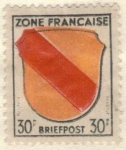 Stamps Germany -  ALEMANIA 1945 Freimarken: Wappen der Lander der franzos. Zone und deutsche Dichter - Baden 30