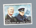Stamps : Africa : Burkina_Faso :  Reencuentro Roosevelt Churchill 1941
