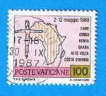 Stamps : Europe : Vatican_City :  Cristo y Mapa de Aftica