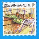 Sellos de Asia - Singapur -  Puente
